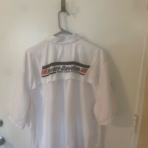 Harley-Davidson White Casual Button Down Shirt